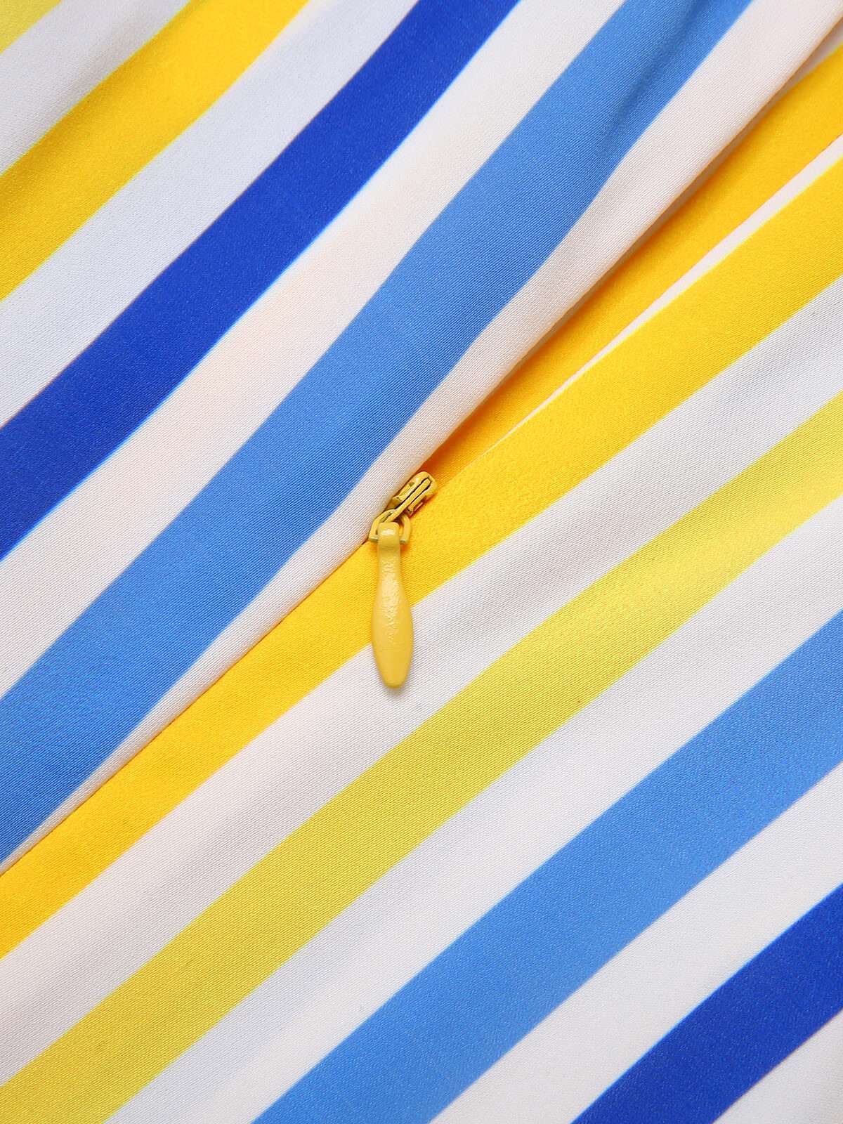 [Pre-Sale] 1950s Yellow White Blue Striped Lapel Romper