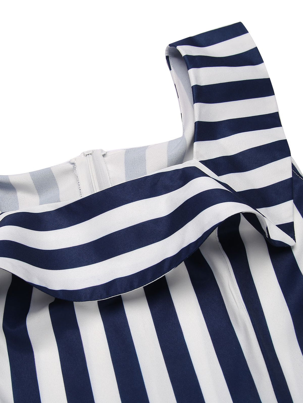 Blue 1930s Striped Ruffle Jumpsuit